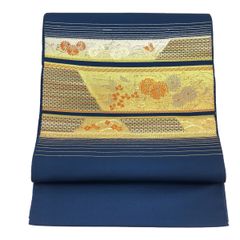 名古屋帯/紺/美品/仕立上がり/10765
