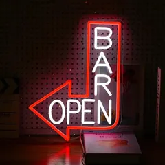 ネオンサイン　OPEN 大きめサイズ　本物ネオン管　美品　フレーム入り ネオンサイン / Glass Open グラスオープン 高さ38×幅35×奥行