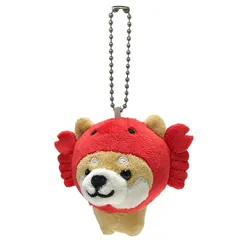 [LamPlanning] 旅するマメしば キーホルダー マスコット ボールチェーン バックチャーム かわいい ふわふわ 犬 柴犬 豆柴 癒し (カニバージョン) 0