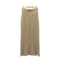 カーサフライン CASA FLINE ケーブルニットロングスカート タイトスカート マキシ丈 F ベージュ /DF ■OS ■SH
