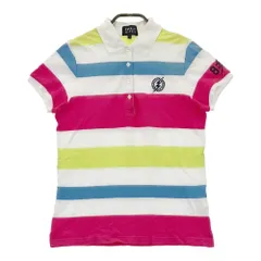 サイズ：1 PEARLY GATES パーリーゲイツ  半袖ポロシャツ ボーダー柄 ホワイト系 [240101306254]# ゴルフウェア レディース ストスト