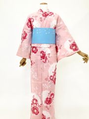 【新品】浴衣・帯セット(フリーサイズ) 113-0018