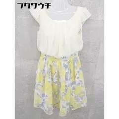 ◇ EDIT COLOGNE エディットコロン 切り替え 花柄 ノースリーブ ミニ ワンピース サイズ2 イエロー系 レディース 【中古】 【1101280007884】