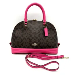 COACH コーチ F58287 SIGNATURE BROWN シグネチャー ブラウン 2WAY HAND BAG ツーウェイ ハンドバッグ  カバン 鞄 【180-250921-cs-06-izu】