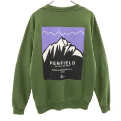 PEN FIELD ペンフィールド バックプリント 長袖 スウェット トレーナー M グリーン 裏起毛 メンズ 古着のサムネイル