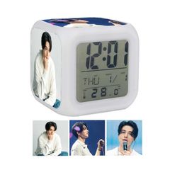 イドンウク カラフルスクエアクロック アラーム付き デジタル 置き時計 時計 目覚まし時計 韓流 グッズ mp004-1
