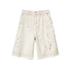 CORD. PAINTED WASHED BERMUDA PANTS