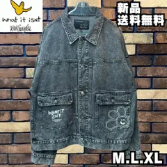 【MARK GONZALES デニムトラッカージャケット】what it isNt ワットイットイズント GONZ マークゴンザレス デニムジャケット Gジャン トラックジャケット ストリート メンズ レディース チャコール 2H5-64816  送料無料