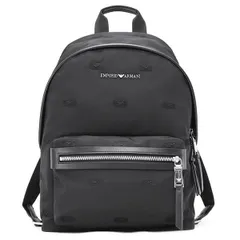 未使用級!! EMPORIO ARMANI リュック エンボス オールレザー 黒 エンポリオ アルマーニ EMPORIO ARMANI イーグル型押し レザー