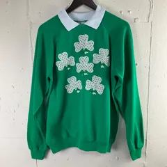 80年代 80s USA製 Hanes  ヘインズ クローバー 襟付き スウェット トレーナー L 古着 グリーン 緑 ヴィンテージ ビンテージ【f231122010】