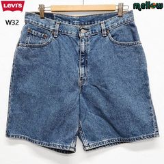 リーバイス デニム ショートパンツ Levi's ブルー サイズ：W32 古着 ショーツ インディゴ 濃いめ Levis 膝上 【中古】