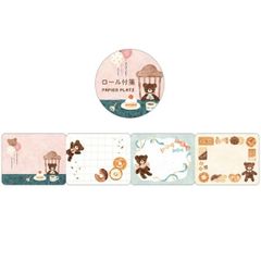 ʕ•ﻌ•ʔなかうち わか  ロール付箋　ʕ•ﻌ•ʔ　くまさんとスイーツ　パピアプラッツ