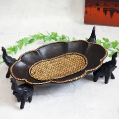 トレイ トレー 小物ケース (ぞうさん 楕円型 Lサイズ) 【N-Chai-エヌチャイ】アンティーク風  エスニック アジアン アジア雑貨 アジアン雑貨 アクセサリー 玄関 鍵置き トレイ