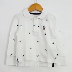 ポロラルフローレン ポロシャツ トップス 長袖 ポニーロゴ ベビー 男の子用 2/2T 90/50サイズ ホワイト POLO RALPH LAUREN 【中古】