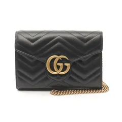 グッチ GUCCI ショルダーバッグ GGマーモント 474575DTD1T1000 ブラック レザー GGマーモント チェーンウォレット レディース 新品