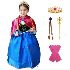 アナと雪の女王　アナマント付きドレス　ディズニープリンセスフォーマルドレス　女の子　ハロウィン仮装　クリスマスプレゼント　お誕生日プレゼント