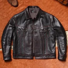 新品未使用 h 本革 レザージャケット メンズ 馬革ライダースジャケット｜重厚手作り 茶芯ホースハイド ジャケット 高級ヴィンテージ風 ストームライダー モデル 耐久性抜群
