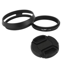 【数量限定】Fujifilm Fuji FinePix 富士フイルム x100vi X70 レンズフード、アダプタリングキャップ付、for X100 X100S LH-X53B X100T X100F Haoge X100V カメラ用、黒