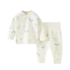 【新品】 [Hapipana] ベビー服 腹巻き付き パジャマ 上下セット 前開き 綿100％ ミドル ハイネック 長袖 ナイトウェア 子供 キッズ 男の子 女の子 ルームウェア 寝巻き 春 秋 冬 73 80 90cm（キノコのお家 ，73） 0