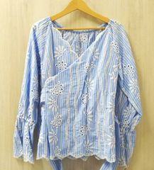 美品♪グレースコンチネンタル カットワークカシュクールブラウス 