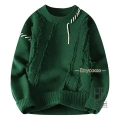 セーター メンズ ニット おしゃれ 赤 長袖 丸首 プルオーバー クラッシュ加工 レディース 男女兼用 暖かい スタイリッシュ クリスマス