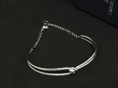 ■新品同様■ SWAROVSKI スワロフスキー ラインストーン バングル ブレスレット アクセサリー 表記サイズ M シルバー系 AZ8667