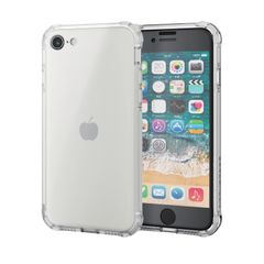 【新着商品】エレコム(ELECOM) 【ガラスフィルム付き】 エレコム iPhone SE3 第3世代 / SE2 第2世代 / 8 / 7 用 ケース 耐衝撃 衝撃吸収 米軍MIL規格取得 黄変防止 レンズ保護 キズ防止 シルキークリア PMWA22SZER