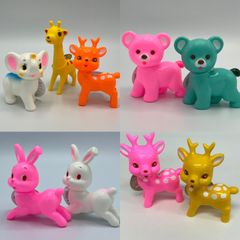 当時もの　動物ソフビ　5体セット チビッコ どうぶつランド ソフビセット 動物 昭和レトロ 当時物