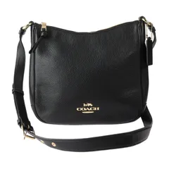 COACH コーチ エリー ファイル バッグ ショルダーバッグ C1648 リファインドペブルレザー ブラック ゴールド金具 クロスボディバッグ 