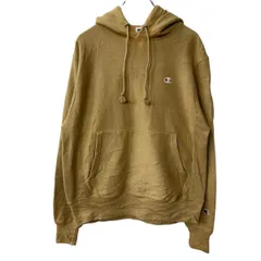 Champion ロゴスウェット パーカー S ベージュ チャンピオン フーディー プルオーバー リバースウィーブ 古着卸 アメリカ仕入 a708-6171