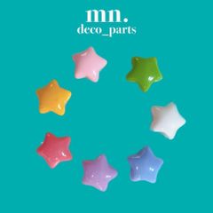 【1つ25円】★21個セット/各3点★まとめパック　デコパーツ　ハンドメイド資材　星　スター　カラフル　小粒