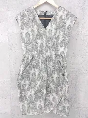 ◇ FLICKA フリッカ フレンチスリーブ 膝丈 ワンピース 1 グレー *  【1002798825727】