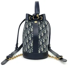 クリスチャンディオール Dior バックパック スモール リュック デイパック ショルダー ハンドバッグ 3way ディオール オブリーク ジャカード レザー ネイビー ベージュ 紺 M3350UTZQ Christian Dior（未使用　展示品）のサムネイル