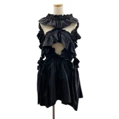 【美品】  HOUGA / ホウガ | kiki frill skirt / ワッシャー カットアウト ウエストゴム ボリューム スカート ワンピース | ブラック | レディース
