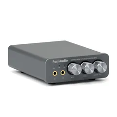 Fosi Audio K5 PRO DAC ヘッドフォンアンプ マイク入力可 ミニ 小型 HiFi ステレオ デジタル DAC ゲーム用 USB-C/光/同軸入力 RCA/3.5mmヘッドホン出力 PS5/PC/MAC/スマホ/パソコン/家庭用スピーカーに対応