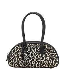 マイケルコース レオパード ミニハンドバッグ ブラック ホワイト ハラコ レザー レディース Michael Kors【240-29401】