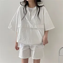 セットアップ レディース 夏服 半袖パーカー ショートパンツ 上下セット ジャージ フード付き tシャツ ハーフパンツ おしゃれ 無地 ゆったり 部屋着 ルームウェア 5swB657
