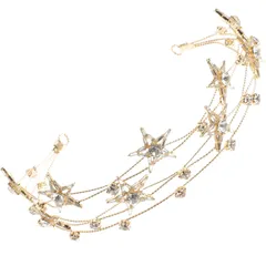 【数量限定】ウェディング クリスマス 結婚式 髪飾り ヘッドドレス カチューシャ カチューシャ パーティー ラインストーン 星 用 花嫁 Lurrose
