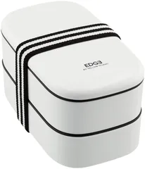 イエロースタジオ ランチボックス 弁当箱 オーバル 2段 800ml 日本製 ホワイト 20EDGE