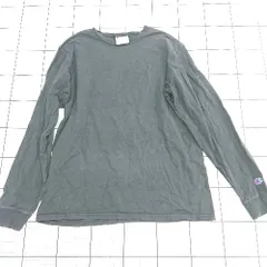 ◇ ⊇ Champion チャンピオン 無地柄 長袖 長袖Tシャツ サイズL グレー系 メンズ E  【1508250001970】