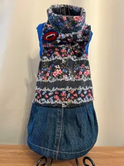 ハンドメイド 犬服 ドッグウェア ワンコ服 Mサイズ ワンピース