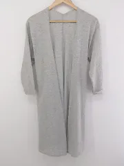 ◇ ◎ studio CLIP スタディオクリップ ロング丈 七分袖 ニット カーディガン サイズM ライトグレー レディース P  【中古】 【1210270005332】