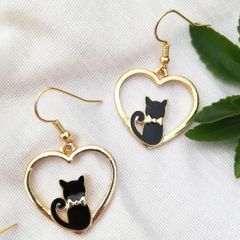 ★黒猫♡ハート型♡ピアス★フック型★レディース★アクセサリー★可愛い★