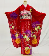 最終値下】201z17☆薔薇 振袖 ラインストーン ポイント刺繍 金銀彩☆美