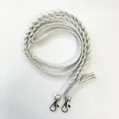 【ハンドメイド】マクラメ　ショルダーストラップ　グレー