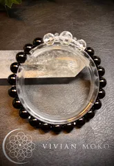 SALE‼️✨️💎【守り神・金運アップや開運、繁栄を願う】天然石  オニキス・水晶白蛇・カット水晶  デザインブレスレット     レディース＆メンズ          B258