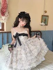 新品未使用 ロリータ風キレイめワンピース お出かけやイベントに最適な女子会コーデ 