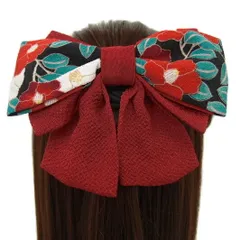髪飾り リボン 卒業式 袴 成人式 赤 振袖 かんざし 和柄 ちりめん 古典 和装 着物 No.9-3351