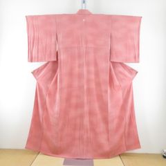 反物 みちのく紬 紅しぐれ 中村工房 桃色 縞 長さ12ｍ 絹100％ 着尺 山形県産 紅花紬 【キモノオフ野々市若松店】 反物 みちのく紬 紅しぐれ 中村工房 桃色 縞 長さ12m 絹100％ 着尺