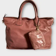 【ジャンニキャリーニ】トートバッグ　通勤　本革　イタリア製　ピンクブラウン